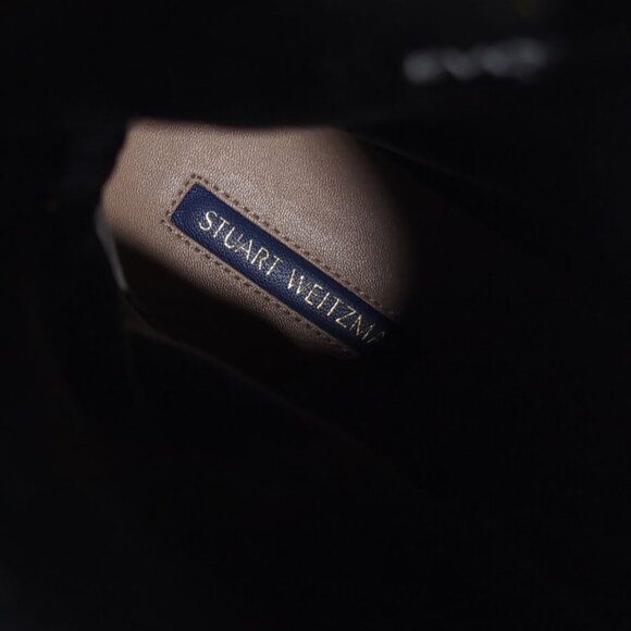 STUART WEITZMAN Boots Black Leather EVONNA BOOTS Women's 10.5 - Picture 6 of 7